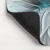 Blumengeflecht Moderne Abstrakte Blume Blau Grau Mousepad (Ecke)