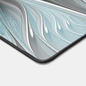 Blumengeflecht Moderne Abstrakte Blume Blau Grau Schreibtischunterlage (Ecke)