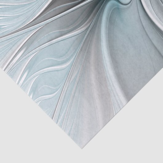 Blumengeflecht Moderne Abstrakte Blume Blau Grau Seidenpapier (Detail)