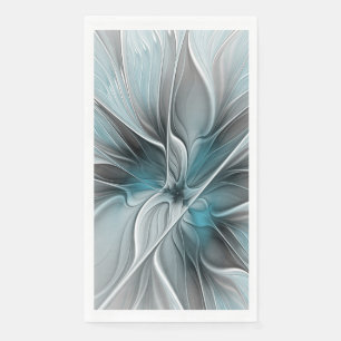 Blumengeflecht Moderne Abstrakte Blume Blau Grau Serviette