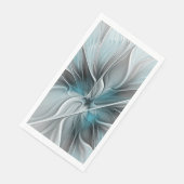 Blumengeflecht Moderne Abstrakte Blume Blau Grau Serviette (Ecke)
