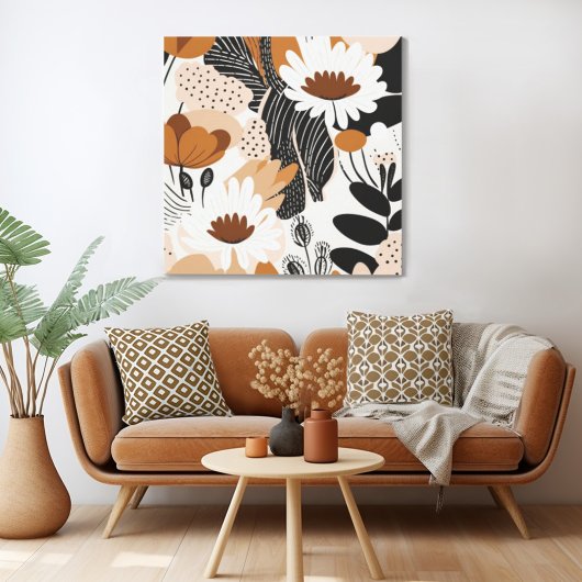 Blumengeflecht Moderne Boho Print Leinwanddruck