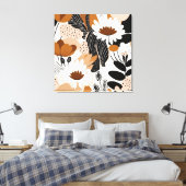 Blumengeflecht Moderne Boho Print Leinwanddruck (Insitu (Schlafzimmer))