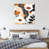 Blumengeflecht Moderne Boho Print Leinwanddruck (Insitu (Schlafzimmer))