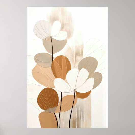 Blumengeflecht Moderne Boho Print Poster (Vorne)