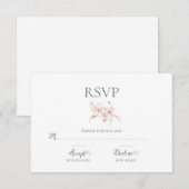 Blumengeflecht-Script-Pastel Pink-Hochzeit RSVP Karte (Vorne/Hinten)