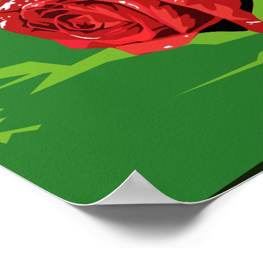 Blumengeflechte Rose, modernes minimalistisches Pl Poster (Ecke)