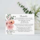 Blumengeflechte Rostbrust - Details zur Hochzeit Begleitkarte (Stehend Vorderseite)