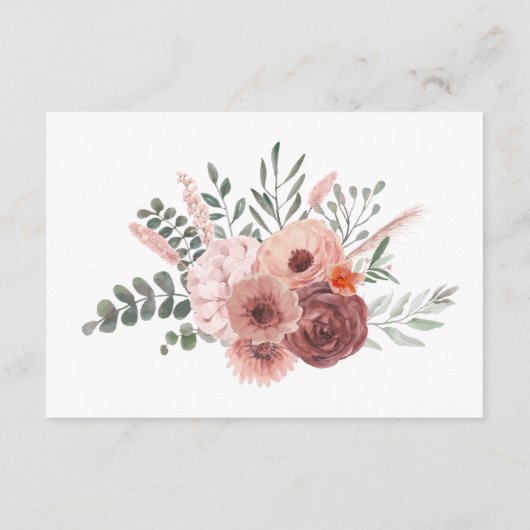 Blumengeflechte Rostbrust - Details zur Hochzeit Begleitkarte (Rückseite)