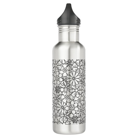 Blumengekritzel Edelstahlflasche (Links)