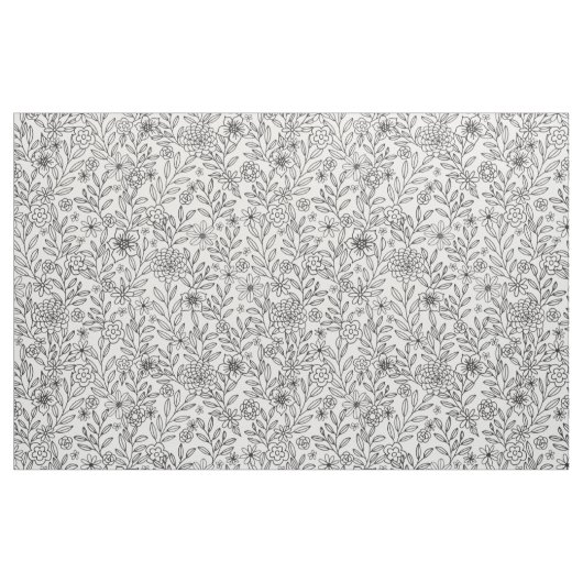 Blumengekritzel-Färbung Stoff (Fat Quarter (45,7 x 55,9 cm))