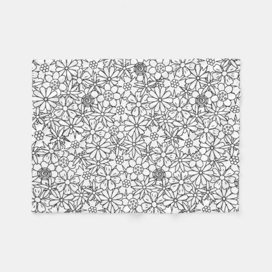 Blumengekritzel Fleecedecke (Vorderseite (Horizontal))