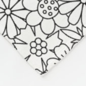 Blumengekritzel Fleecedecke (Ecke)
