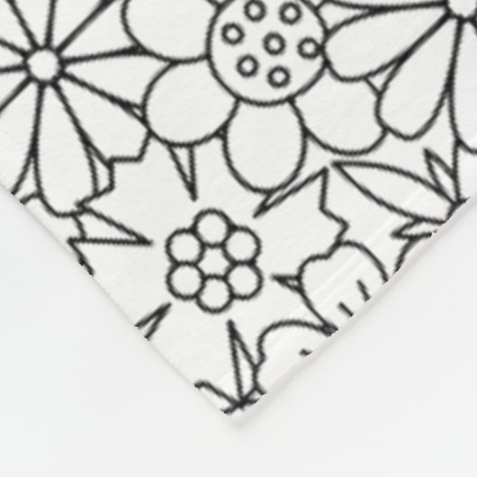 Blumengekritzel Fleecedecke (Ecke)
