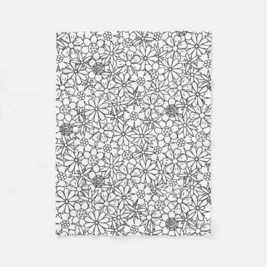 Blumengekritzel Fleecedecke (Vorderseite)