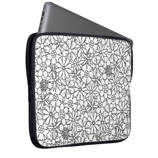 Blumengekritzel Laptopschutzhülle (Vorne Rechts)