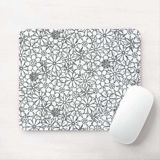 Blumengekritzel Mousepad (Mit Mouse)