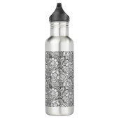 Blumengekritzel-Muster Edelstahlflasche (Rechts)