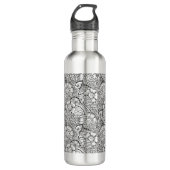 Blumengekritzel-Muster Edelstahlflasche (Vorderseite)