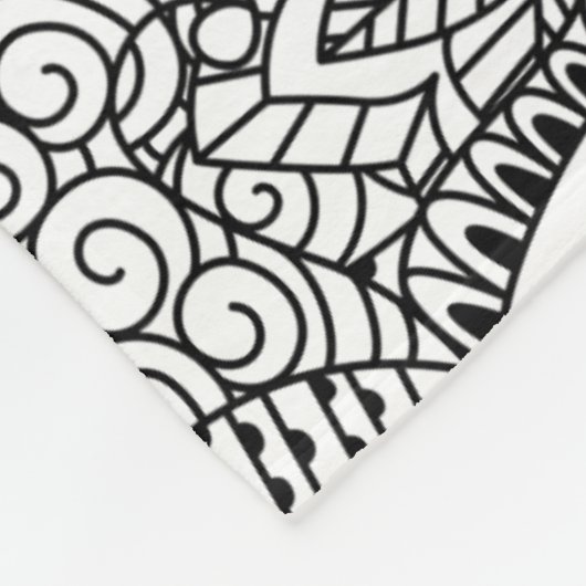 Blumengekritzel-Muster Fleecedecke (Ecke)