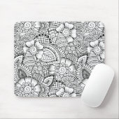 Blumengekritzel-Muster Mousepad (Mit Mouse)