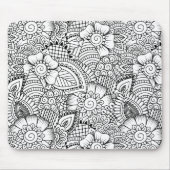 Blumengekritzel-Muster Mousepad (Vorne)