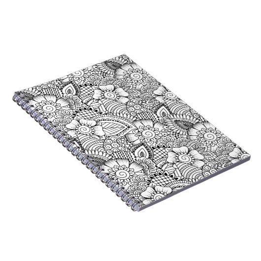 Blumengekritzel-Muster Notizblock (Rechte Seite)