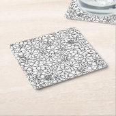 Blumengekritzel Rechteckiger Pappuntersetzer (angewinkelt)