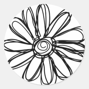 Blumengekritzel Runder Aufkleber