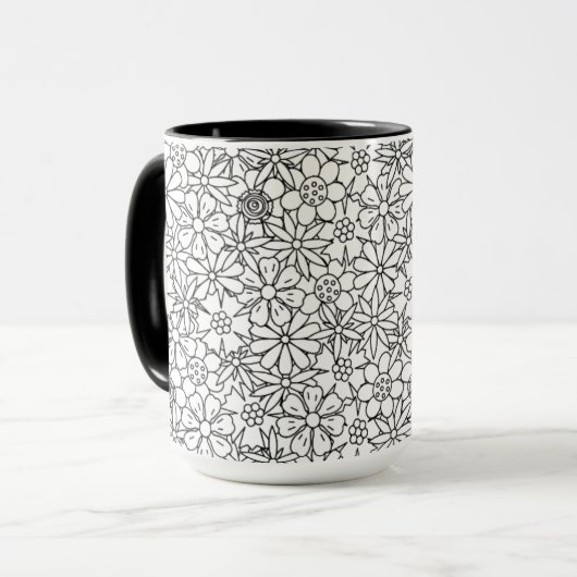 Blumengekritzel Tasse (Vorderseite Links)