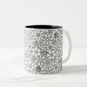 Blumengekritzel Zweifarbige Tasse (VorderseiteRechts)