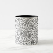 Blumengekritzel Zweifarbige Tasse (Mittel)