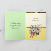 Blumengelb, 50. Geburtstag individuelle Name Karte (Innenseite)