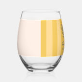 Blumengelb, blaue Bouquet Stripe Hochzeit Weinglas Ohne Stiel (Rechts)