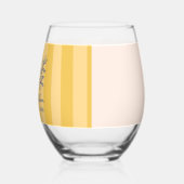 Blumengelb, blaue Bouquet Stripe Hochzeit Weinglas Ohne Stiel (Links)