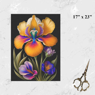 Blumengelb Botanische Illustration Groß Seidenpapier