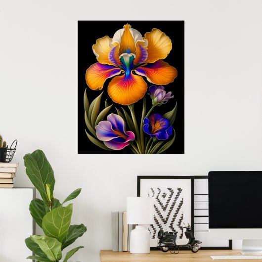 Blumengelb Botanische Illustration Poster (Heimbüro)