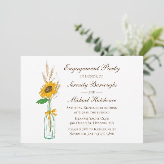 Blumengelb-Garten Blumenverleihungsparty Einladung (Stehend Vorderseite)