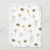 Blumengelb-Gender-Neutral-Honey-Baby-Dusche Einladung (Rückseite)