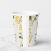 Blumengelb-grünes Tee Party Babyduschpapier Pappbecher (Rechts)