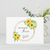 Blumengelb wird mein Blumenmädchen sein Einladung (Stehend Vorderseite)