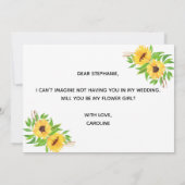 Blumengelb wird mein Blumenmädchen sein Einladung (Rückseite)