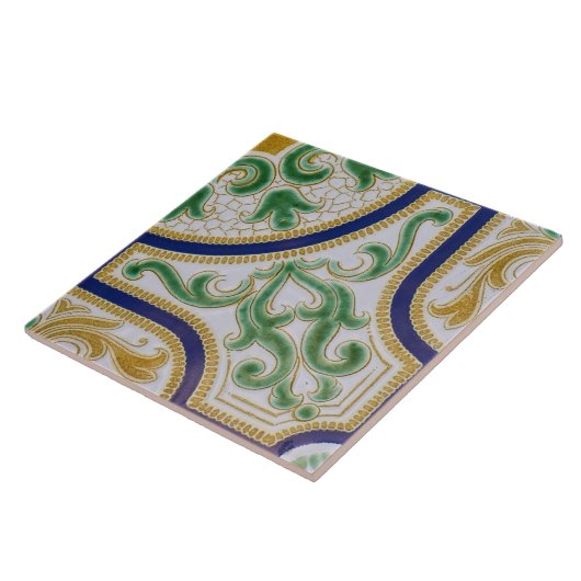 Blumengelbe Azulejos Tile Fliese (Seite)