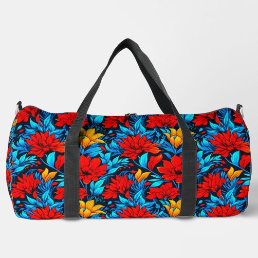 Blumengelbe Blumen Muster-13075 Duffle Bag (Vorderseite)