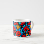 Blumengelbe Blumen Muster-13075 Espressotasse (Vorderseite Rechts)