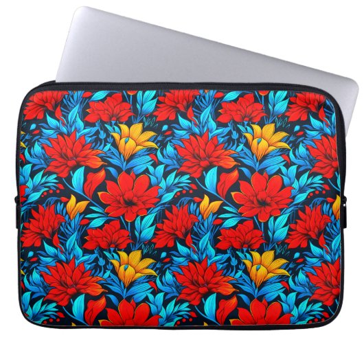 Blumengelbe Blumen Muster-13075 Laptopschutzhülle (Vorderseite)