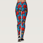Blumengelbe Blumen Muster-13075 Leggings (Rückseite)