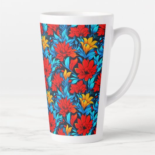 Blumengelbe Blumen Muster-13075 Milchtasse (Rechts)