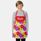 Blumengelbe Girls Überdrucke Schürze (Getragen)