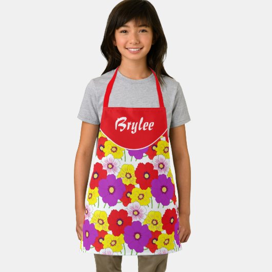 Blumengelbe Girls Überdrucke Schürze (Insitu)